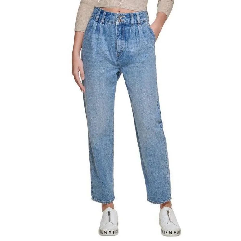 DKNY JEANS NWT Womens Pleated HighβWaist Straight Leg Jeans SZβ29